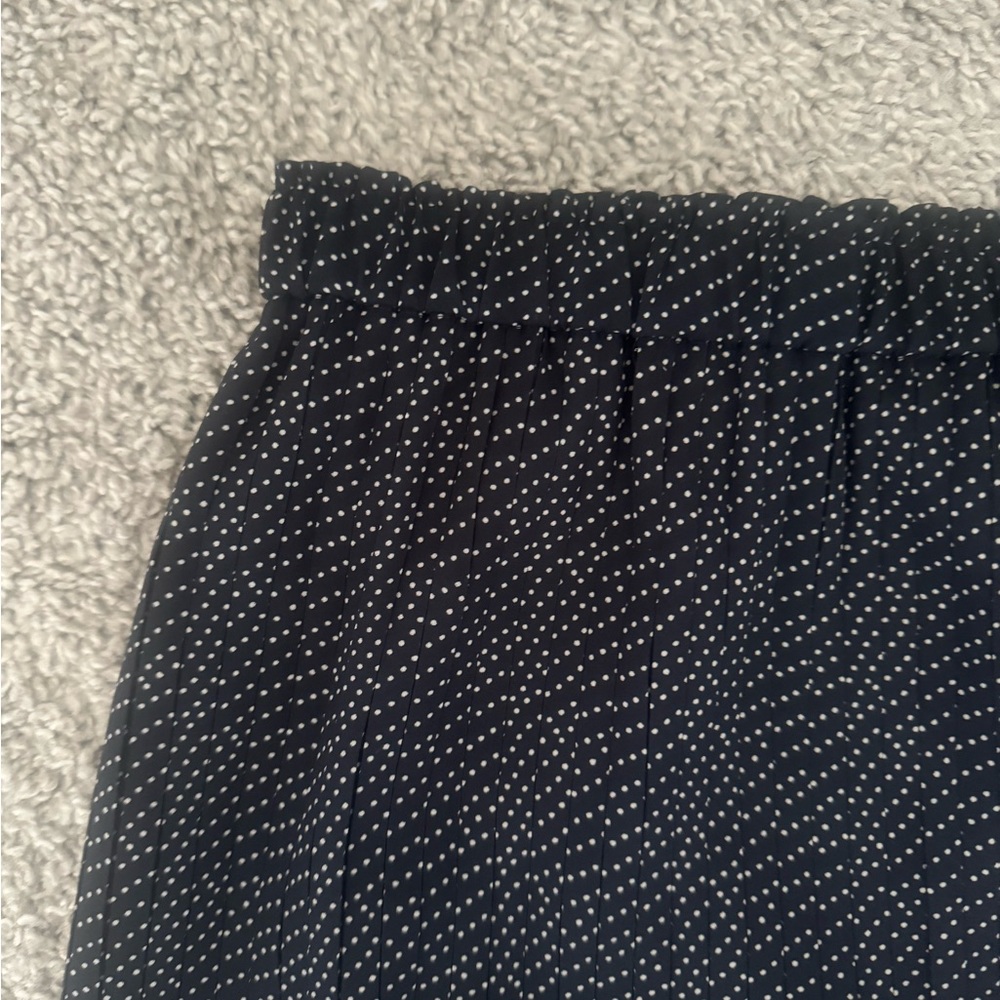 UNIQLO Polka Dots Navy MIDI Skirt XS LIKE NEW